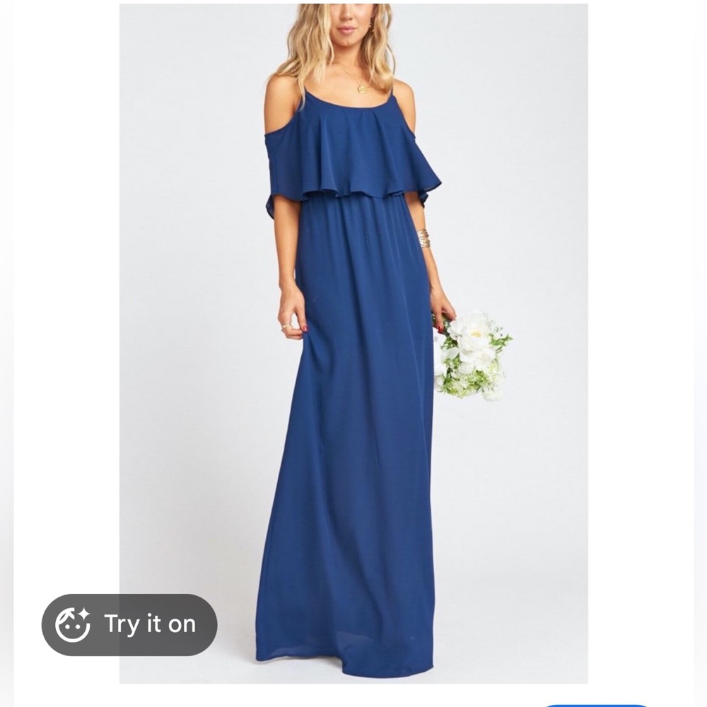 Show Me Your MuMu Navy Spaghetti Strap Maxi Dress